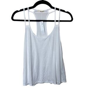 LAmade Double Strap Racerback Loose Fit Tank White Small